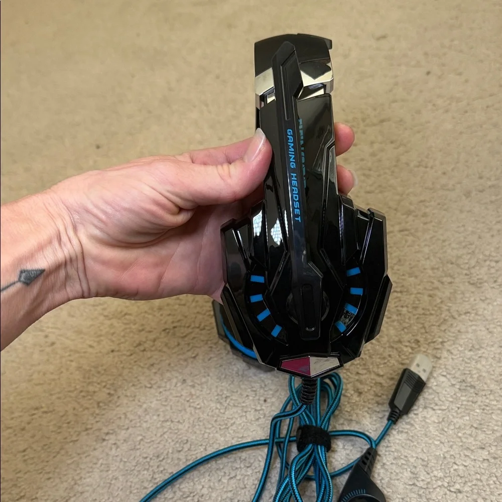 Blue and Black Gaming Headset